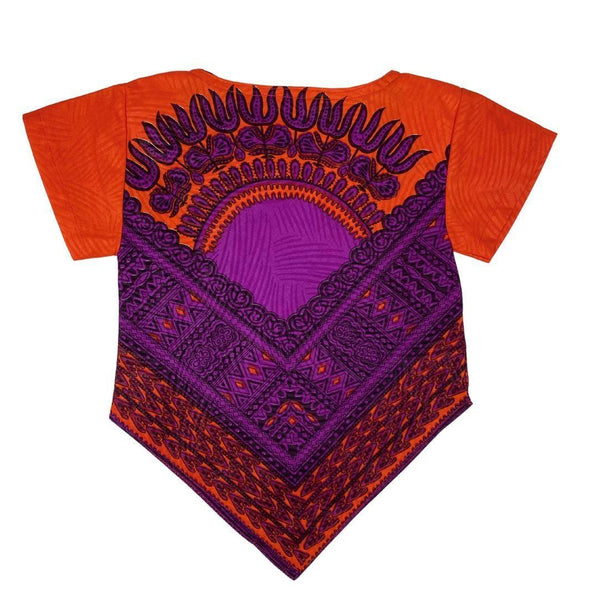 Chez Blaire Dashiki print shirt | Unisex | Boy | Man | Purple and Orange Dashiki Shirt for Baby, Toddlers, Daddy and Mommy.
