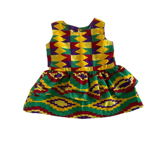 ZP-Ruffle African Print Dress