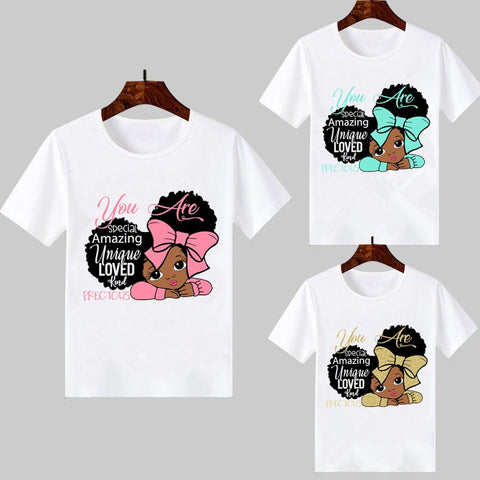 You Are Special - Cute African American Melanin Princess Print Children's T-Shirts